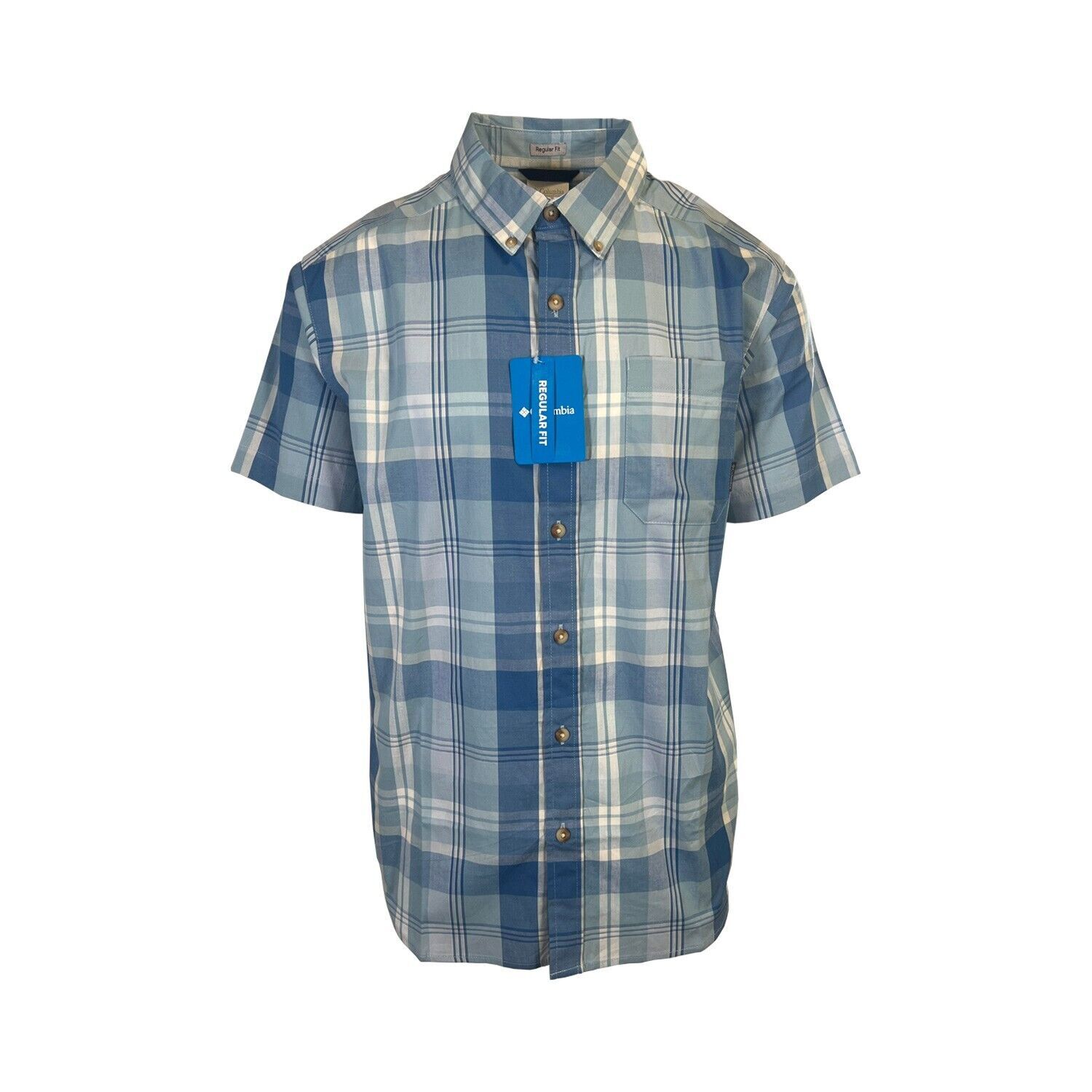 Columbia Men's Ripple Blue Multi Plaid Rapid Rivers II Short Sleeve Shirt (429)