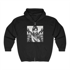 Anime-Inspired Unisex Zip Hoodie, Cozy Comic Sweatshirt
