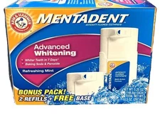 mentadent advanced whitening toothpaste 2 refills and 1 base 5.25oz ea