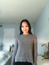 H M Grey Zipper Cable Knit Sweater in Size Extra Small in Great Condition