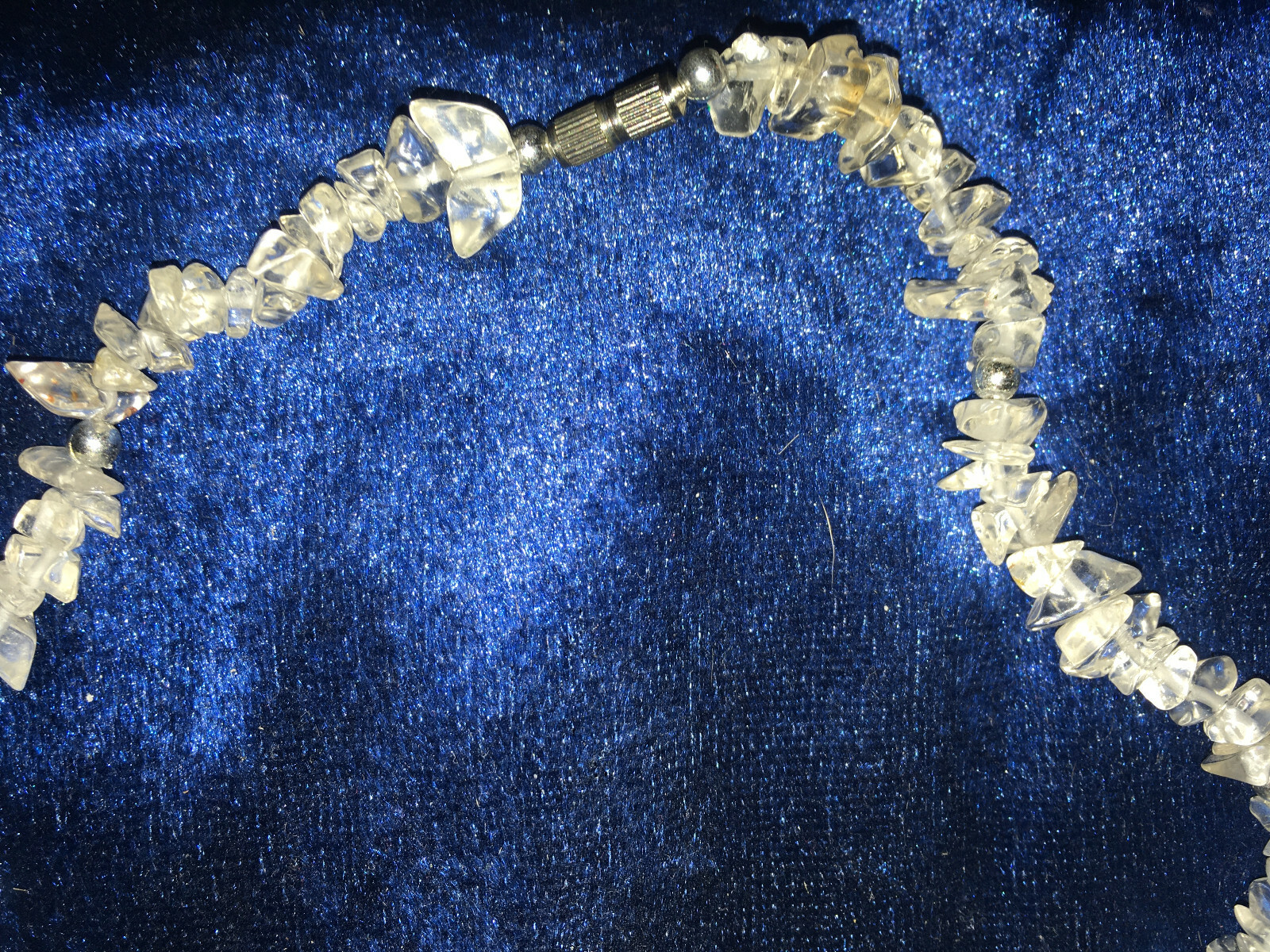 Vintage Quartz Aesthetic Clear Bead Chip Pendant 18" … Gem