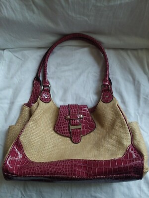Sac à Main Fourre-tout Minicci Rose Foncé/paille - En Paille, Neuf Sans étiquette