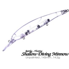 20PCS 14.5CM 14.2G Shallow Diving Minnow DIY Unpainted Bait Blank Fishing Lure