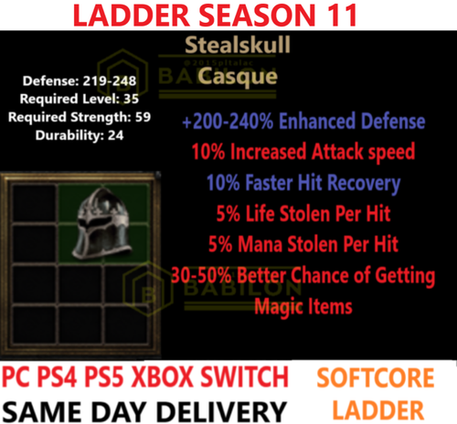 LADDER All Uniq Helms ✅PC PS4 PS5 XBOX SWITCH✅ DIABLO 2 RESURRECTED D2R ITEMS - Picture 43 of 51