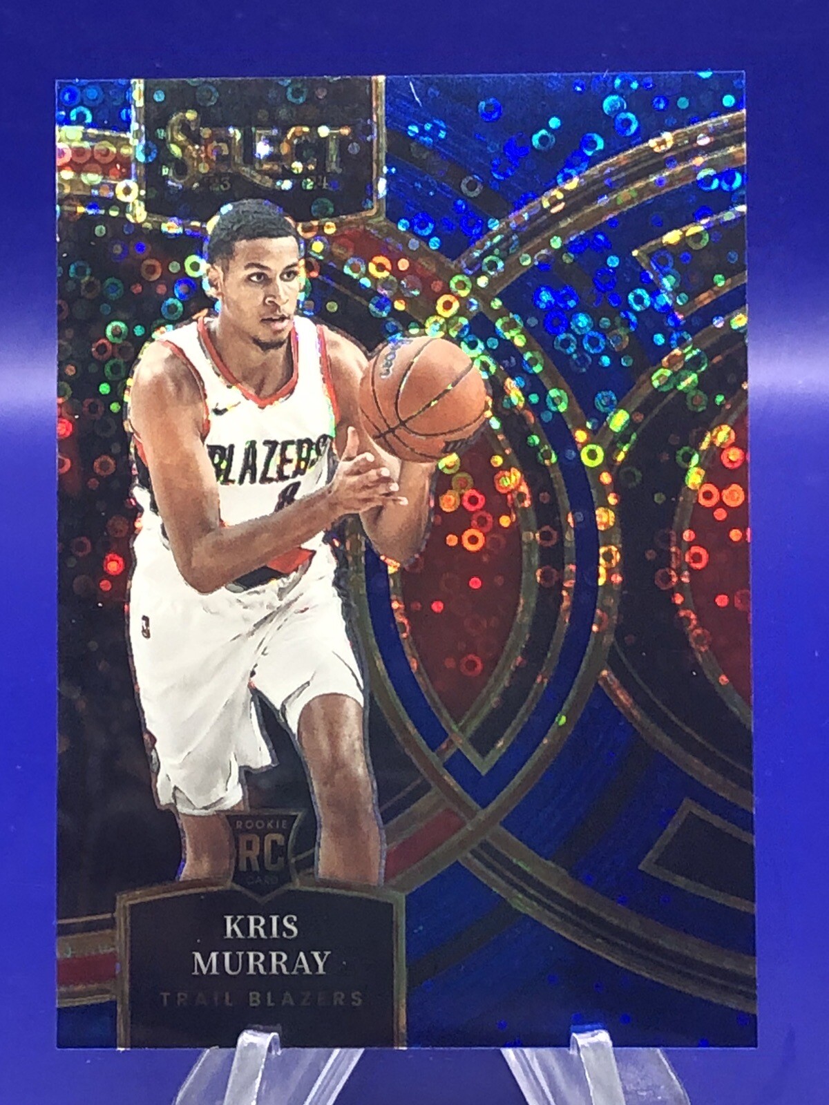 2023-24 Panini Select Kris Murray #120 Premier Blue Disco /25 Blazers Rookie RC