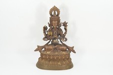 Bronze Antik Chenrezig Handgefertigt Bodhisattva Buddha Avalokiteshvara Skulptur
