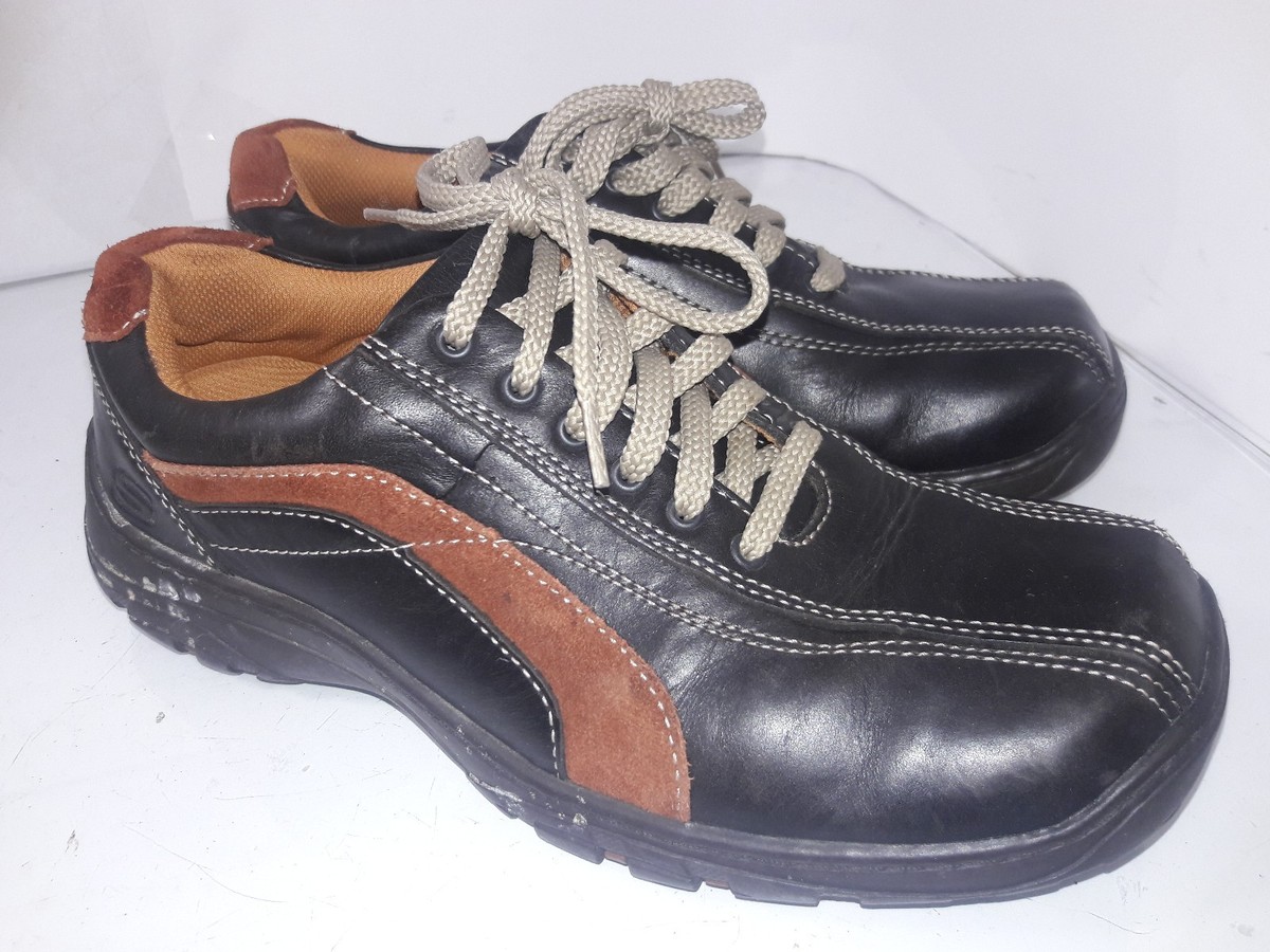 SKECHERS 60305 Dark Brown Leather Lace Up Shoes Men display picture 1