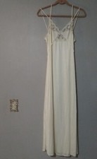 VASSARETTE UNDERNEATH-IT-ALL CREAM LACY Bust LONG 85 metric Small GOWN USA