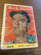 1958 Topps #109 Herb Plews Washington Senators Vintage Baseball Card (poor)(a)