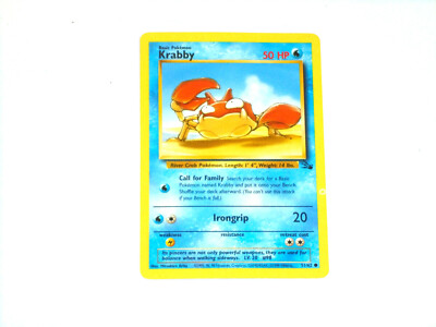 krabby pokemon card Krabby 51/62 Fossil Pokemon Card