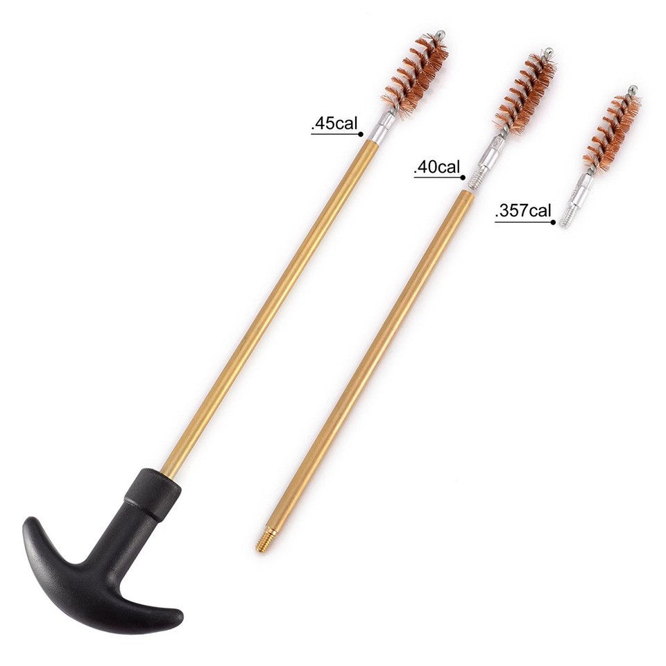 .357/.38/9mm.40.45 Caliber Pistol Cleaning Kit Brass Brush Jag and ...