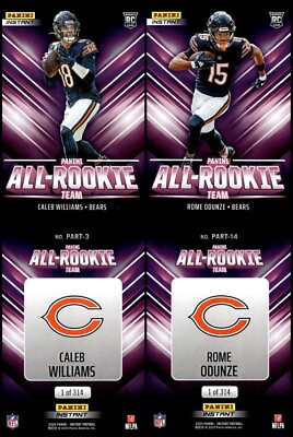 2024 Panini Instant Caleb Williams/Rome Odunze ALL-ROOKIE TEAM 1/314 SP Bears RC