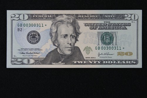$20 2004A Gem CU Star Federal Reserve Note GB00300311* series A, 320K Run 1, NY - Picture 2 of 3