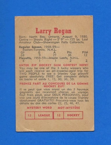 1959-60 PARKHURST 59-60 PARKIES NHL HOCKEY CARD 1-50 SEE LIST - Picture 47 of 105