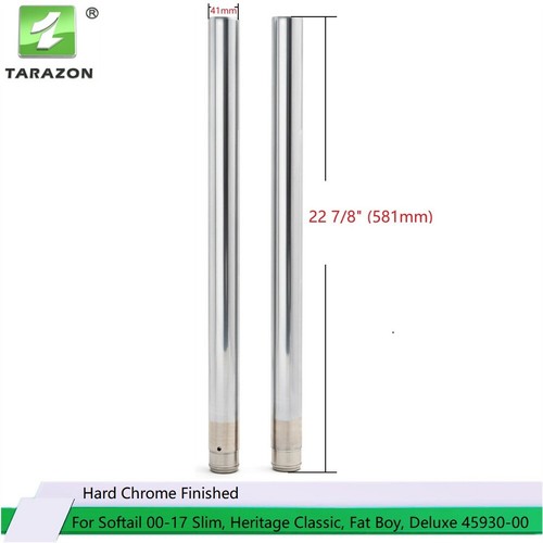 41mm Fork Tubes 45930-00 for Harley Softail FLSTC Heritage Classic 00-17 Chrome - Picture 2 of 9