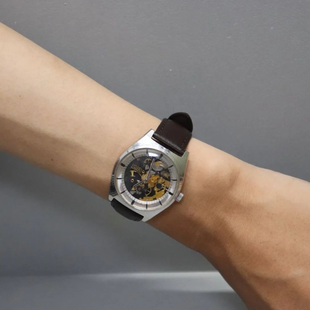 CITIZEN Automatic 25 JEWELS Men's Watch 4-760093TA 1970s SS Round