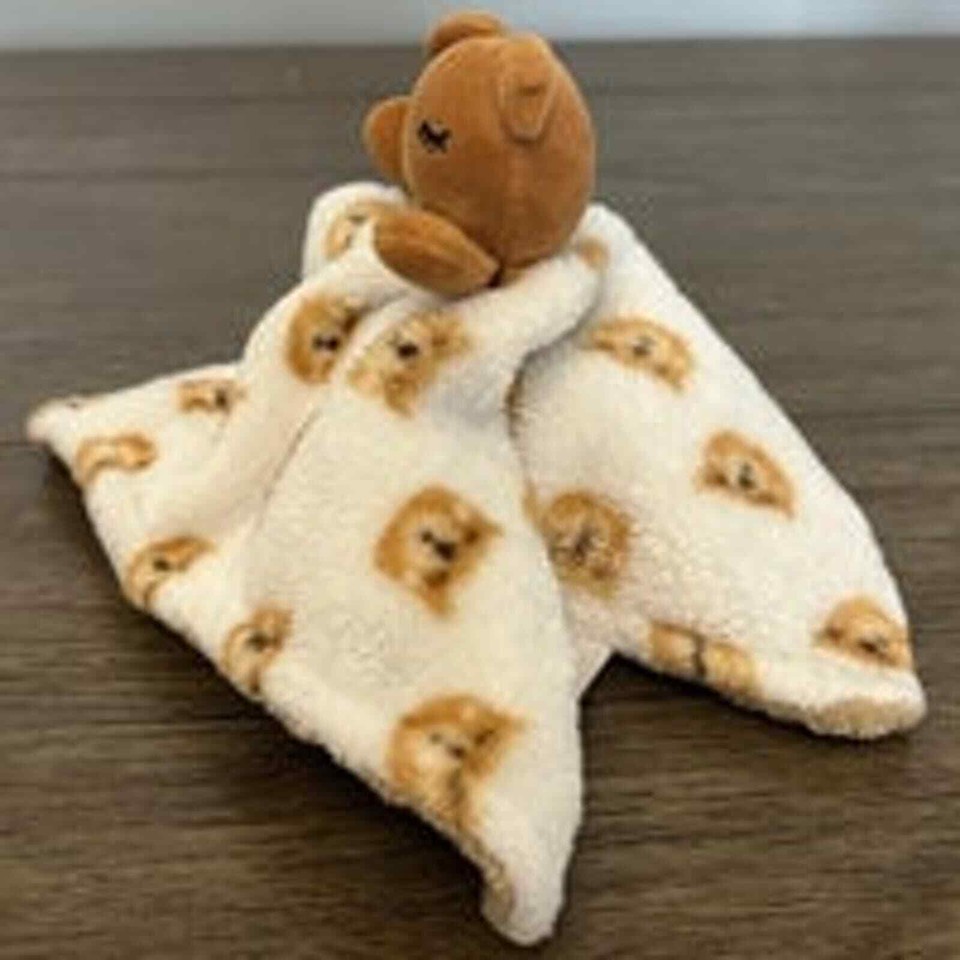Zak and Zoey Baby Brown Teddy Bear White Blanket Lovey eBay