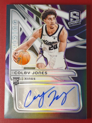 2023-24 Panini Spectra Aspiring Autographs Colby Jones RC #AA-CBJ 86/99 Kings