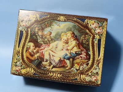 Vintage Kemps Barker & Dobsons bildhafte Konfektdose französische Schnupftabakdose #JC