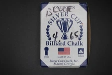 One Dozen 12 ELECTRIC BLUE Silver Cup Pool Cue Stick Chalk Cubes - SHIPS FAST!