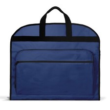 39" Business Garment Bag Cover Suits Dresses Clothing Foldable Pockets Navy Blue