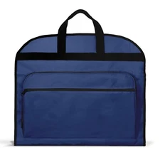39" Business Garment Bag Cover Suits Dresses Clothing Foldable Pockets Navy Blue