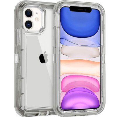 3 IN1 Heavy Duty Transparent Shockproof Armor Case Fr iPhone 17 16 15 12 13 14+