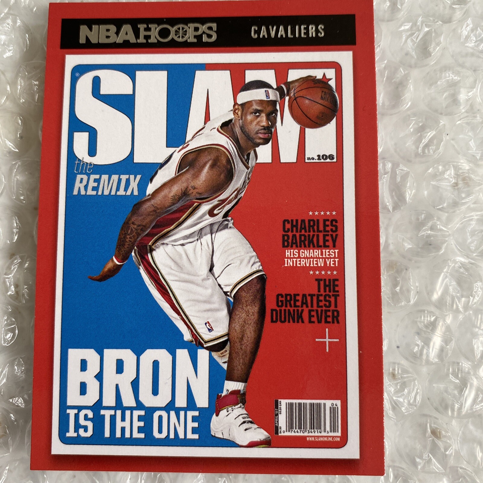 2020-21 NBA HOOPS LEBRON JAMES SLAM SILVER FOIL CARD #2 CLEVELAND CAVS