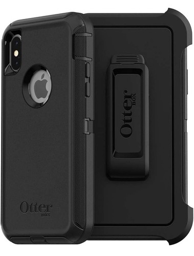 iPhone X/XS NEW OEM OtterBox Defender Rugged Protection Case w/Holster- Black - Photo 2 sur 5