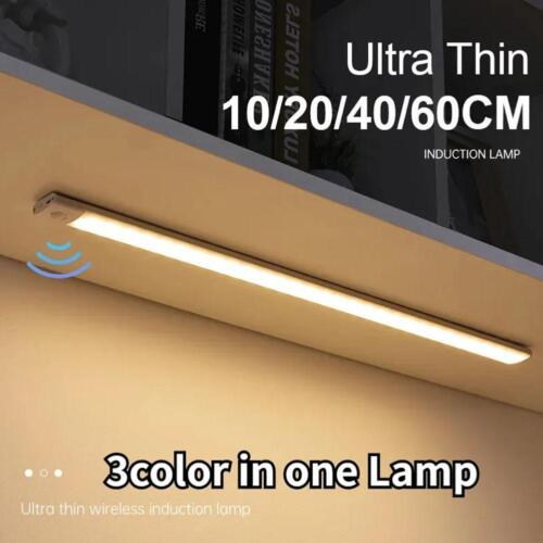 Human Body Sensor LED Night Light Kitchen Under Cabinet Light Rechargeable Lam - Bild 1 von 21