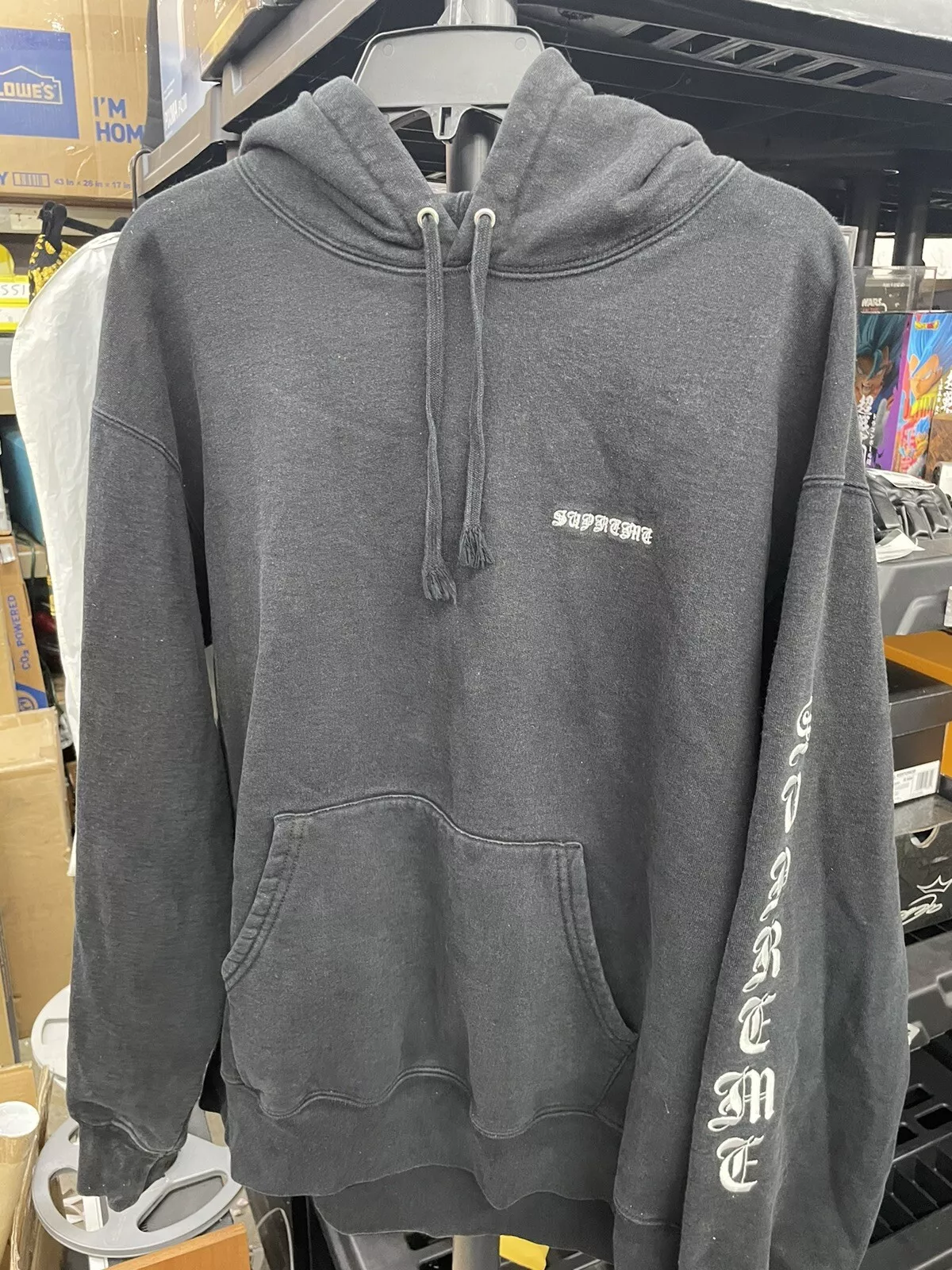 Sweat à capuche noir Supreme Peace taille grande d'occasion 100 % authentique