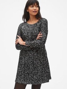 dark grey sequin swing dress