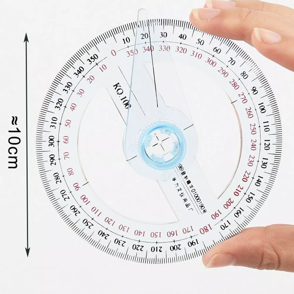 360 Degrees Protractor With Swing Arm Full Circle Pointer Angle Ruler Drafting