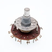 39845, 1 Wafer, 4 Pole, 2 Position, Rotary Switch, 1/4" Shaft, 30 Deg/Pos, PCB