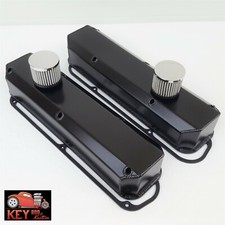 Fits Small Block Mopar Black Fabricated Aluminum Valve Covers Dodge 318 360
