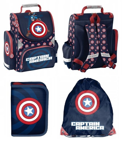 MARVEL AVENGERS SCUOLA ERGO ZAINO CARTELLA Astuccio con accessori Sacchetto  | eBay