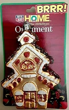 NEW ! RITE AID HOME FOR THE HOLIDAYS HOUSE W/GLITTER HANGING CHRISTMAS ORNAMENT