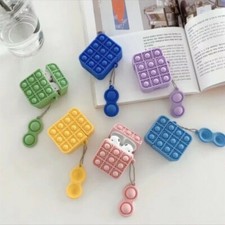Push Pop Bubble Fidget Sensory Case for Airpods 2 1, Fidget Toy Silicone Protect