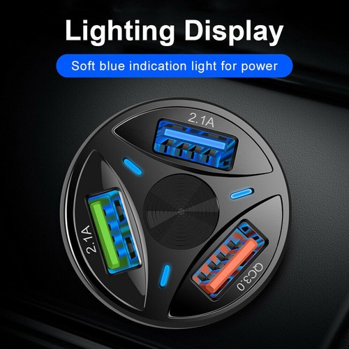 3 Ports USB Car Charger Adapter LED Display QC 3.0 Fast Charging for IOS Android - Picture 14 of 14