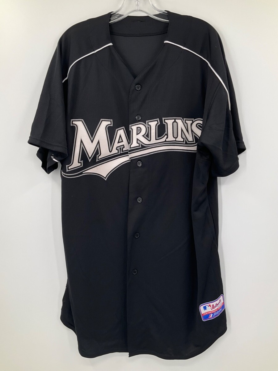 majestic マイアミ・マーリンズ ユニフォーム MIAMI MARLINS GAME USED BLACK MAJOR LEAGUE MAJESTIC JERSEY SIZE XL