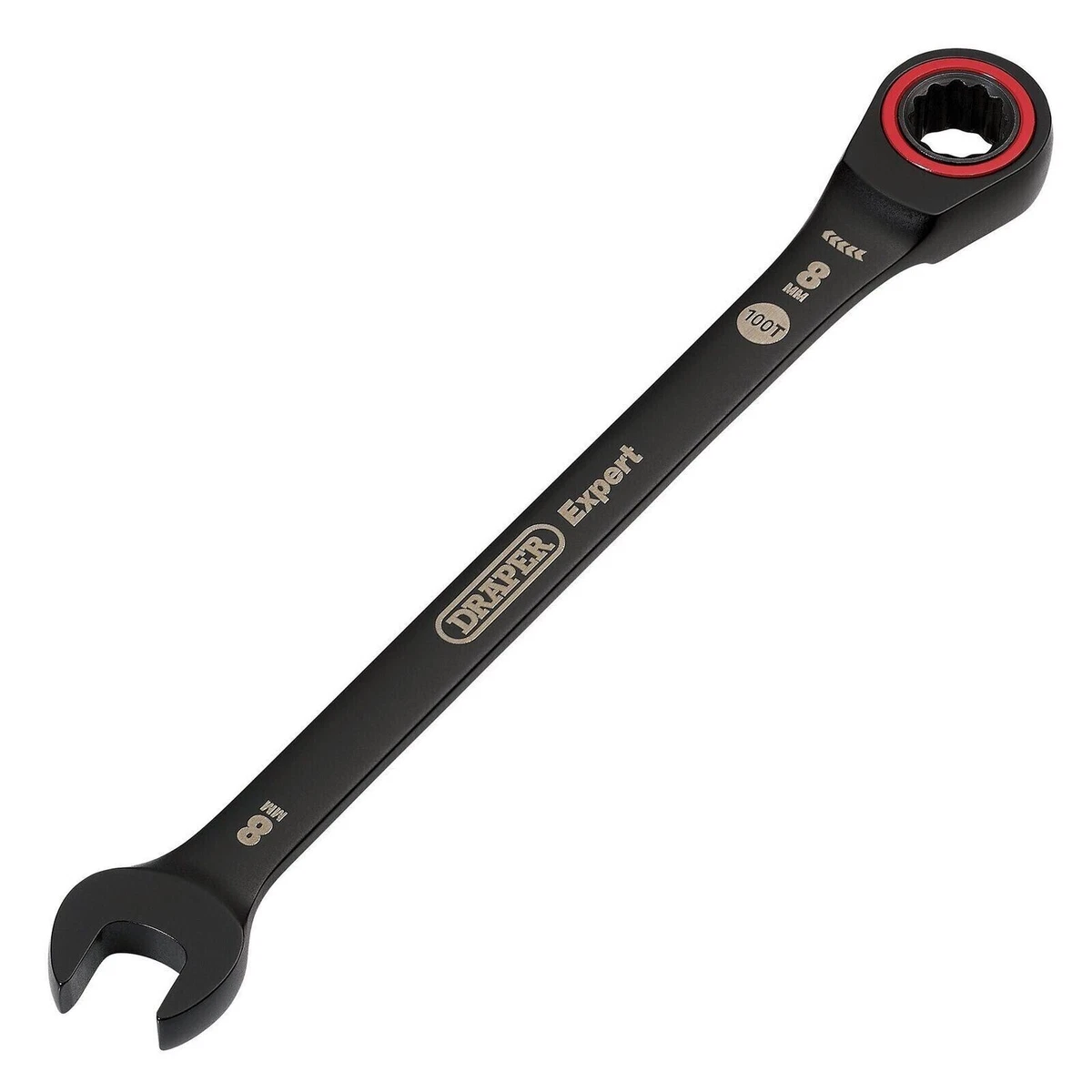 Draper Expert Hi Torq Metric Ratchet Combination Spanner 8mm Black