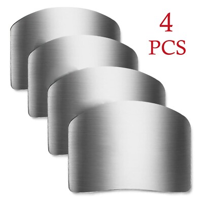 4Pcs Finger Hand Protector Guard Vegetable Cut Kitchen Safe Stainless Steel Tool