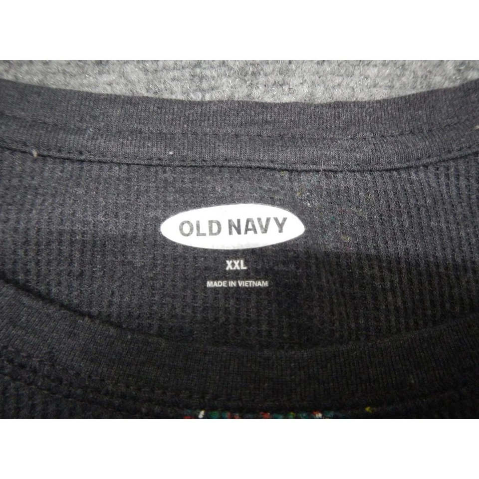 Old Navy Thermal Top Gray XXL Women's Palm Tree Holiday Print Long Sleeve - Image 3 of 4