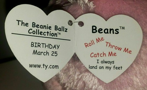 Ty Beanie Ballz - BEANS the Pig (5 Inch) NEW MWMTs Stuffed Animal Ball Toy - Picture 4 of 7