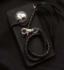 Leather Biker Wallet Chain Handmade Leather Wallet Mens Bifold Wallet Gift 261