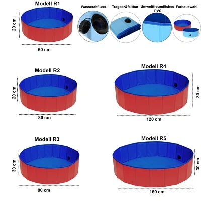 HELO Kinderpool Planschbecken Pool Kinder Swimmingpool Baby faltbar Ø60/80/120/160cm