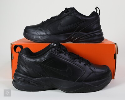 Nike Air Monarch IV Triple Black Walking Shoes Men's Size 6 D (415445-001)