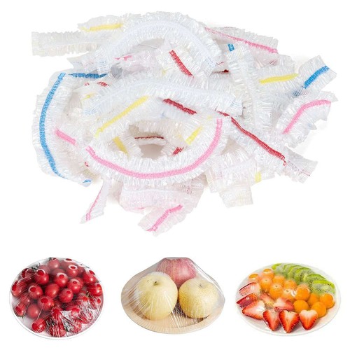 100-500pcs Disposable Food Cover Plastic Wrap Elastic Covers For Fruit Bowl Cup - Picture 3 of 10