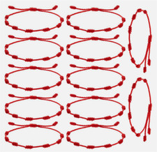 Lucky Red String Bracelet Kabbalah Amulet 7 Knots Protection Rope Unisex Jewelry