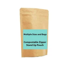Kraft Paper Compostable Zipper Stand Up Pouches || Durable and Transparent